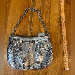silver Coach clutch